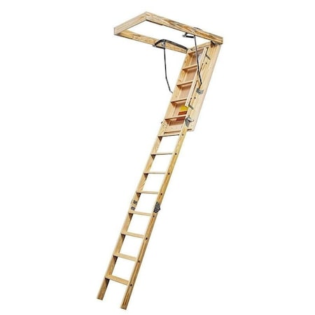 Husky 655 Series Disappearing Stairway, 8 Ft 9 In H Ceiling, 11Step, 300 Lb, 1 Ft W Step